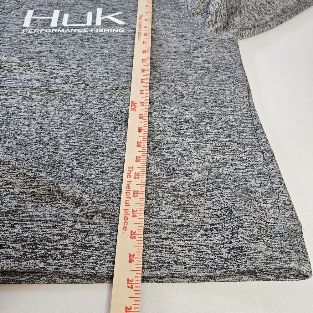 Huk Performance Fishing Hoodie Mens XL Pullover Gray High Neck EUC - Picture 8 of 10